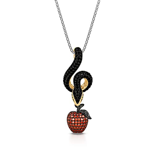 Jeulia Damen Sterling Silber Halskette:7.42 ct Schlange Giftapfel Anhänger Zweifarbig Kette Anniversary Weihnachten Schmuck Geschenk Box (Verbotene Früchte) von Jeulia