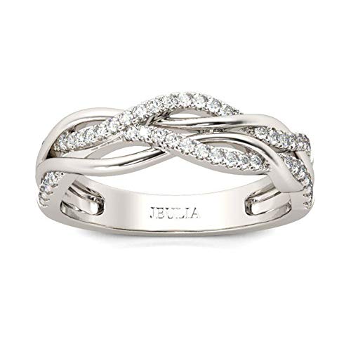 Jeulia Damen Verflochten Ringe Sterling Silber Einfache Ringe Schmuck für Verlobungsring Trauring Ehering (52 (16.6)) von Jeulia