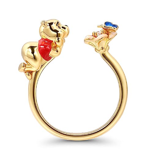 Jeulia Emaille Ring aus 925er Sterlingsilber gemütlicher Bär offener Kreis Ringe Schmuck mit Schmuckschatulle für Frauen ihre Teenager Mädchen 57(18.1) von Jeulia