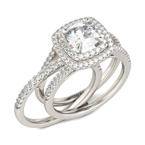 Jeulia Paar Ringe für Damen 925 Sterling Silber Offen Einstellbar Partnerringe Verlobungsringe Hochzeitsringe mit Weiß Zirkonia Verstellbar Unisex Bandringe Liebe Geschenk (50) von Jeulia