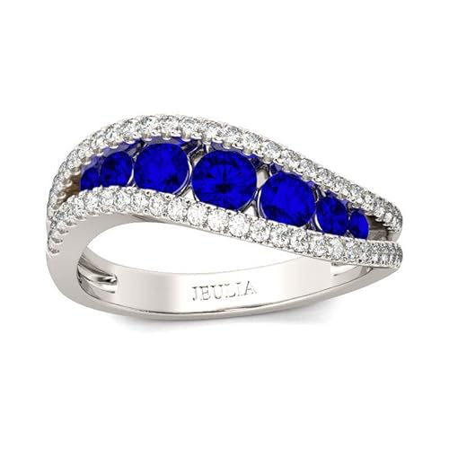 Silberne Damen-RingTrauringe Muttertagsring 2-4 Benutzerdefinierter Name Verlobungsring Paare Jubiläum Versprechensring Personalisierter Schmuck Geschenke für Ehefrau (57 (18.1mm)) von Jeulia