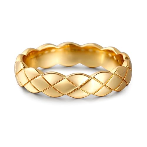 Sterling Silber Geometrisches Ehering Band:Damen Herren Vergoldet Zirkonia Promise Verlobung Ringe Frauen Anniversary Jahrestag Schmuck Memoirering für Braut (53（16.9）, Herren-Gold) von Jeulia