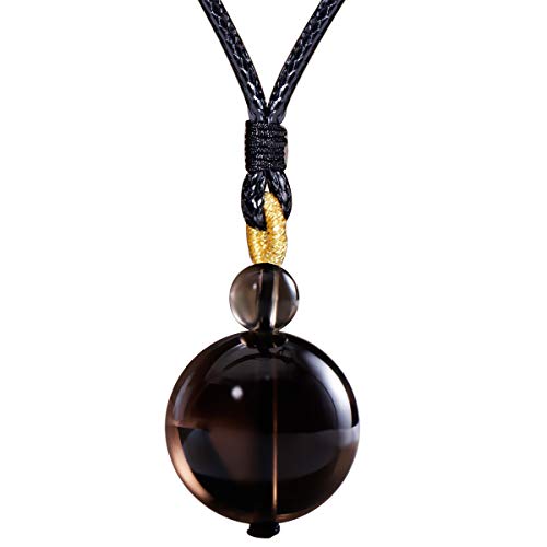 Jewboo Rauchquarz Anhänger Halskette Einfach Klassisch Verstellbar Rund Reichtum Edelstein Heilkristall Energie 18 mm Perlen Unisex Jewboo Rauchquarz Anhänger Halskette Einfach Klassisch Verstellbar Rund Reichtum Edelstein Heilkristall Energie 18 mm Perlen Unisex von Jewboo