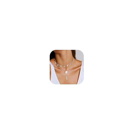 JeweBella 3 PCS Kette Damen 14K Gold Halskette mit Zirkonia Herz Perlen Kreuz Anhänger Kette Gold Damen Silberkette Schlangenkette Edelstahl Choker Kette Goldschmuck mit Geschenk Box JeweBella 3 PCS Kette Damen 14K Gold Halskette mit Zirkonia Herz Perlen Kreuz Anhänger Kette Gold Damen Silberkette Schlangenkette Edelstahl Choker Kette Goldschmuck mit Geschenk Box von JeweBella