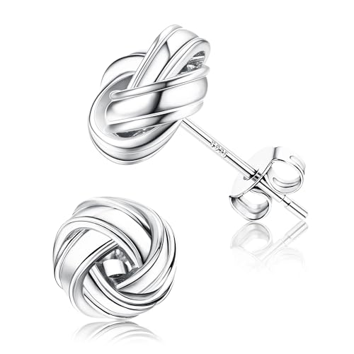 JeweBella Ohrstecker Gold für Damen Mädchen 14 Karat Vergoldet 925 Sterling Silber Pfosten Liebesknoten Ohrringe Gold/Silber JeweBella Ohrstecker Gold für Damen Mädchen 14 Karat Vergoldet 925 Sterling Silber Pfosten Liebesknoten Ohrringe Gold/Silber von JeweBella