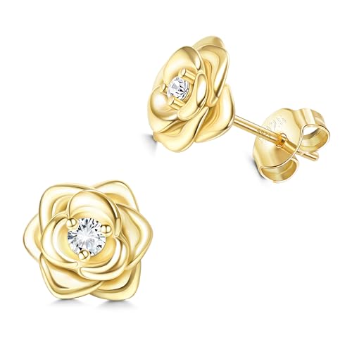 JeweBella Klein Rosen Ohrstecker Silber 925 Ohrringe für Damen Mädchen Hypoallergen Kleine Rose Blumen Ohrringe mit 5A+Zirkonia Helix Knorpel Ohrringe Silber/Gold/Rose Gold/Schwarz Geschenke JeweBella Klein Rosen Ohrstecker Silber 925 Ohrringe für Damen Mädchen Hypoallergen Kleine Rose Blumen Ohrringe mit 5A+Zirkonia Helix Knorpel Ohrringe Silber/Gold/Rose Gold/Schwarz Geschenke von JeweBella