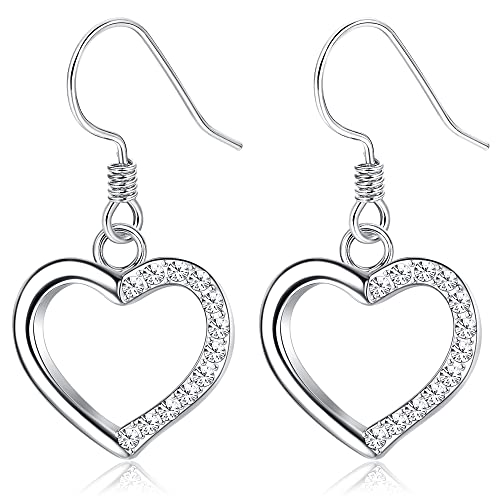 JeweBella Sterling Herz Ohrringe Hängend Silber 925 für Damen Mädchen Ohrhänger Herz Tropfen Ohrringe Frauen Anhänger Ohrringe Schmuck für Damen Mädchen JeweBella Sterling Herz Ohrringe Hängend Silber 925 für Damen Mädchen Ohrhänger Herz Tropfen Ohrringe Frauen Anhänger Ohrringe Schmuck für Damen Mädchen von JeweBella