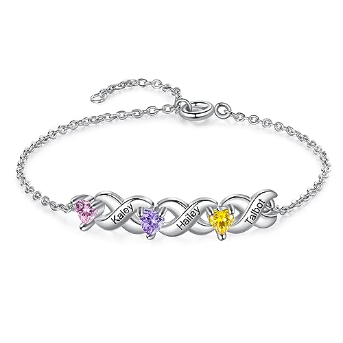 Jeweidea Armband Damen Personalisiert Armband mit Namen der Kinder Gravur Silberanhänger Verstellbares Armband für Mutter Mädchen Tochter Muttertagsgeschenke Personalisierte Geschenke Jeweidea Armband Damen Personalisiert Armband mit Namen der Kinder Gravur Silberanhänger Verstellbares Armband für Mutter Mädchen Tochter Muttertagsgeschenke Personalisierte Geschenke von Jeweidea