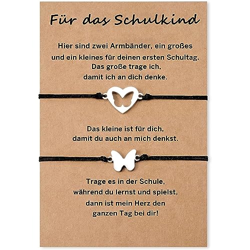Jeweidea Armband Schulkind Armband Freundschaft Beste Freundin Armband für 2 Mutter Tochter Armband Mädchen Mama Tochter Partnerlook Tochter Geschenke von Mama Schulkind Schwester Geschenk von Jeweidea