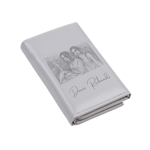 Jeweidea Geldbörse Damen Personalisierte Geldbörse mit Foto Namen Kleines Portemonnaie Damen mit Kartenfach, Münzfach für Mama Frau Freundin Muttertagsgeschenke Personalisierte Geschenke (Lila) von Jeweidea