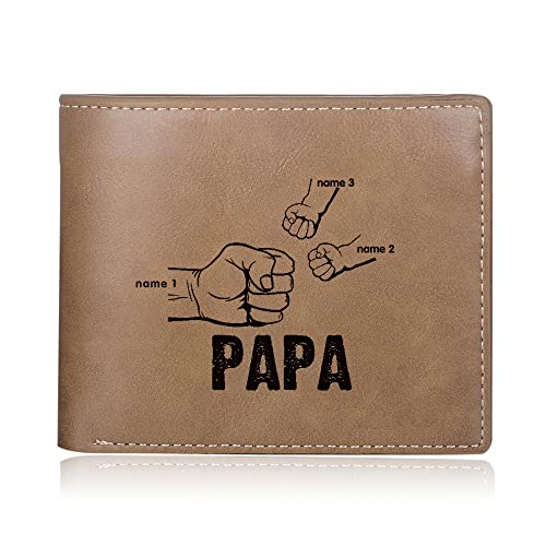 Jeweidea Geldbörse Herren Klein Personalisierte Geldbörse Herren mit Foto Fauststoß Portmonee Herren PU-Leder Geschenk für Papa/Freund/Ehemann Weihnachten Vatertag Personalisierte Geschenke von Jeweidea