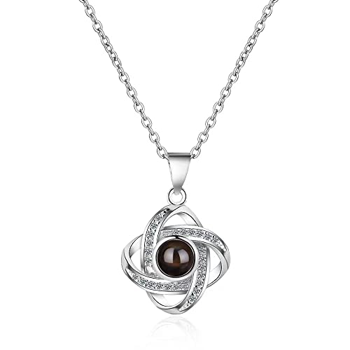 Jeweidea Herz Fotoprojektionskette Halskette Damen Personalisierte Kette mit Foto Projektion Silber Halskette für Frauen Freundin Mutter Schmuck Geschenk Muttertag Jahrestagsgeschenke von Jeweidea