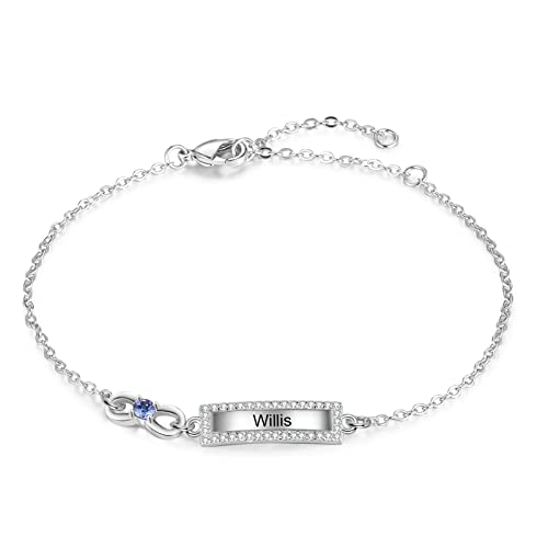 Jeweidea Infinity Armband Damen Personalisiert Armband mit Namen Gravur für Mutter Mama Muttertagsgeschenke Personalisierte Geschenke Weihnachten Geschenke von Jeweidea