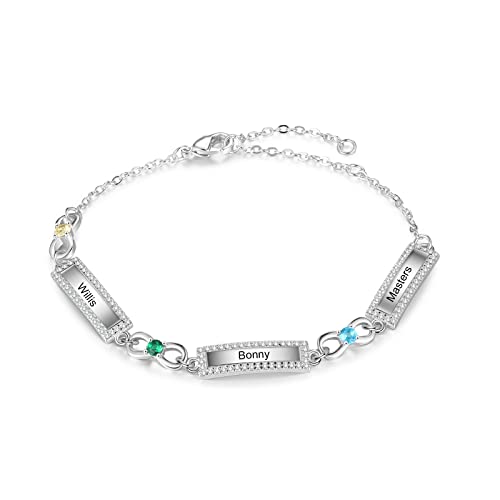 Jeweidea Infinity Armband Damen Personalisiert Armband mit Namen Gravur für Mutter Mama Muttertagsgeschenke Personalisierte Geschenke Weihnachten Geschenke von Jeweidea