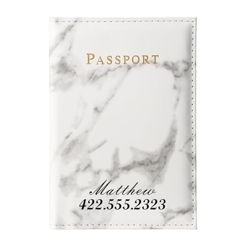 Jeweidea PU-Leder Reisepasshülle für Damen Herren Personalisiert Namen Passport Hülle Reisepass Tasche Travel Organizer für Familien Kreditkarten Ausweis Reisedokumententasche Reise zubehör von Jeweidea