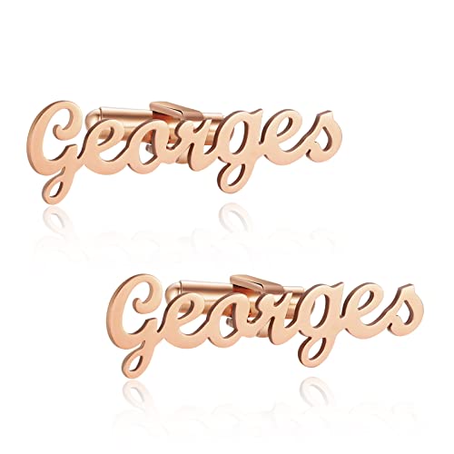 Jeweidea Personalisierte Herren Hemd Manschettenknöpfe mit Gravur Initialen Alphabet 1 Paar Namen Herren Manschettenknöpfe Edelstahl für Papa Bräutigam Hochzeit Weihnachtsgeschenke Vatertagsgeschenke von Jeweidea