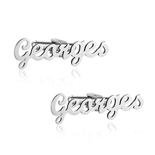 Jeweidea Personalisierte Herren Hemd Manschettenknöpfe mit Gravur Initialen Alphabet 1 Paar Namen Herren Manschettenknöpfe Edelstahl für Papa Bräutigam Hochzeit Weihnachtsgeschenke Vatertagsgeschenke von Jeweidea