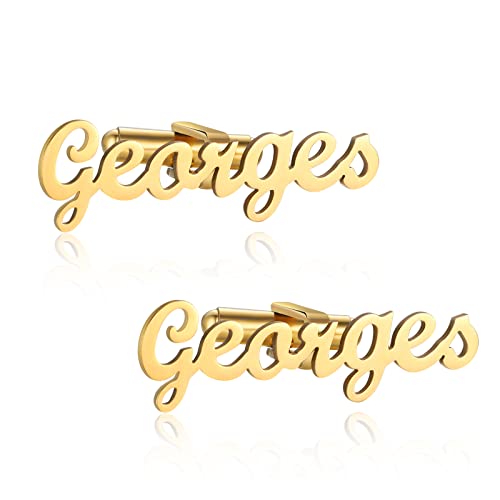 Jeweidea Personalisierte Herren Hemd Manschettenknöpfe mit Gravur Initialen Alphabet 1 Paar Namen Herren Manschettenknöpfe Edelstahl für Papa Bräutigam Hochzeit Weihnachtsgeschenke Vatertagsgeschenke von Jeweidea