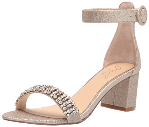 James Ankle Strap Blockabsatz, Gold Glitter, 39 EU von Jewel Badgley Mischka