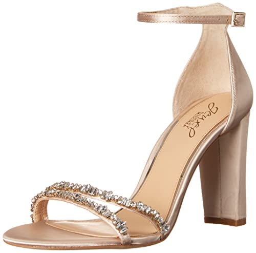 Jewel Badgley Mischka Damen Alia Jewel verzierte Sandale mit Absatz, Champagner, 42.5 EU von Jewel Badgley Mischka