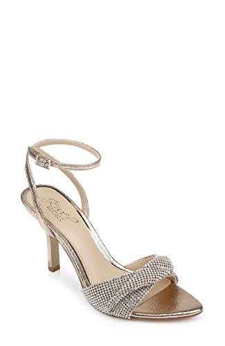 Jewel Badgley Mischka Damen April Metallic Mesh Stiletto Sandale mit Absatz, Rose Gold, 35.5 EU von Jewel Badgley Mischka