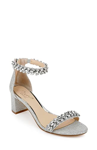 Jewel Badgley Mischka Damen Bronwen Sandale mit Absatz, Silber, 39 EU von Jewel Badgley Mischka