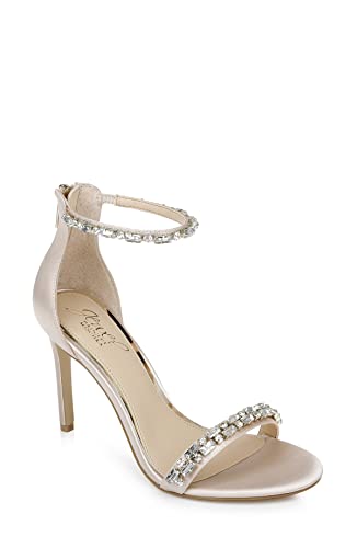 Jewel Badgley Mischka Damen Campbell Jeweled Stiletto Sandale mit Absatz, Champagner, 38 EU von Jewel Badgley Mischka
