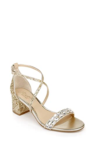 Jewel Badgley Mischka Damen Claudia Sandale mit Absatz, Gold/Glitzer, 39 EU von Jewel Badgley Mischka