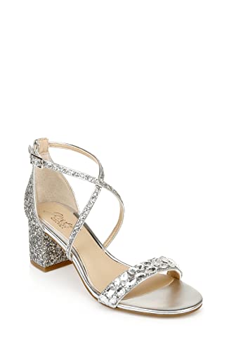 Jewel Badgley Mischka Damen Claudia Sandale mit Absatz, Silber Glitter, 38 EU Jewel Badgley Mischka Damen Claudia Sandale mit Absatz, Silber Glitter, 38 EU von Jewel Badgley Mischka