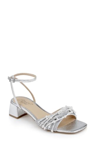 Jewel Badgley Mischka Damen Fallon Block Heel Sandale mit Absatz, Textil Silber, 41 EU Jewel Badgley Mischka Damen Fallon Block Heel Sandale mit Absatz, Textil Silber, 41 EU von Jewel Badgley Mischka