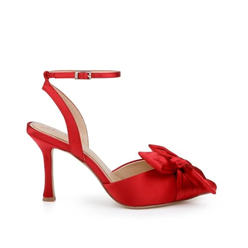 Jewel Badgley Mischka Damen Francine Pump, Rot, Satin, 36 EU von Jewel Badgley Mischka