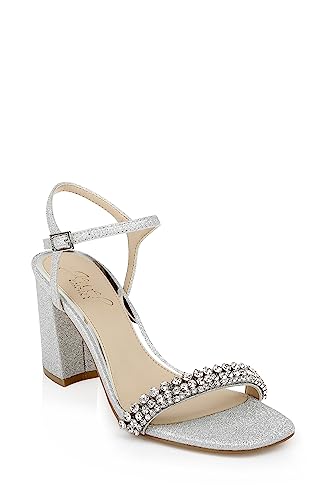 Jewel Badgley Mischka Damen Lori Sandale mit Absatz, Silber, 39 EU von Jewel Badgley Mischka