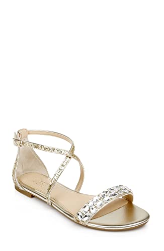 Jewel Badgley Mischka Damen Osome Sandale, Gold/Glitzer, 37.5 EU von Jewel Badgley Mischka