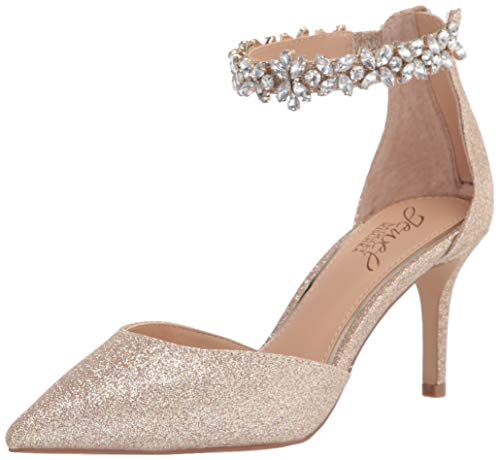 Jewel Badgley Mischka Raleigh Kätzchen D'Orsay mit spitzem Zehenbereich, Lt. Gold, 37 EU von Jewel Badgley Mischka