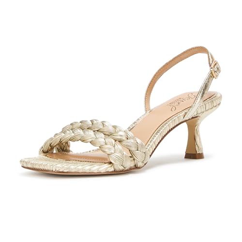Jewel Badgley Mischka Damen Sharon Sandale mit Absatz, champagnerfarben/goldfarben, 35.5 EU von Jewel Badgley Mischka