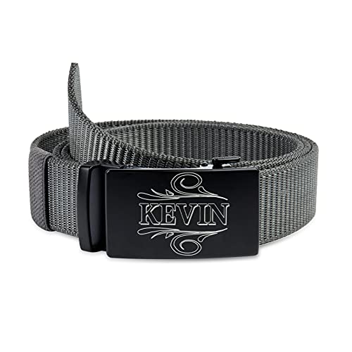 Jewel Personalisierte Gürtel Herren Gürtel Ratsche Automatikschließe Ledergürtel Nylon Canvas Belt mit Gravur Name Gürtel für Vater Freund Vatertags Geschenk (Nylon 125CM) von Jewel