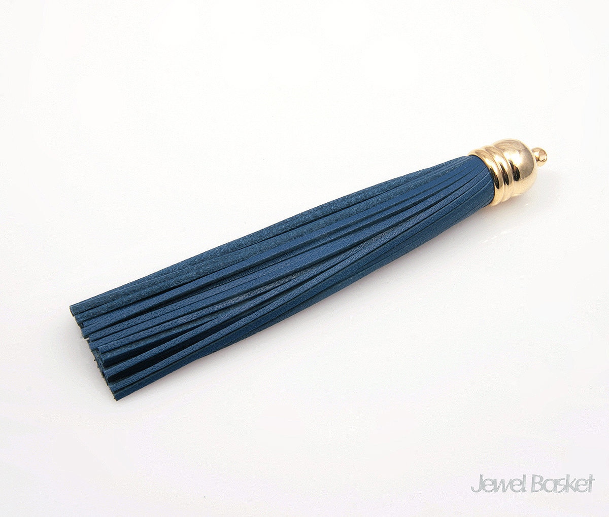 1 Stück - Navy Farbe Echtleder Quaste Mit Gold Kappe/Leder 16K Vergoldet Blau /12 Mm X 98 Envg002-P 1 Stück - Navy Farbe Echtleder Quaste Mit Gold Kappe/Leder 16K Vergoldet Blau /12 Mm X 98 Envg002-P von JewelBasket
