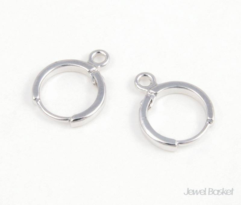8 Stück - Runde Huggie Creolen Ohrringe/12 Mm Einfache Rhodiniert Messing Ps006-E 8 Stück - Runde Huggie Creolen Ohrringe/12 Mm Einfache Rhodiniert Messing Ps006-E von JewelBasket