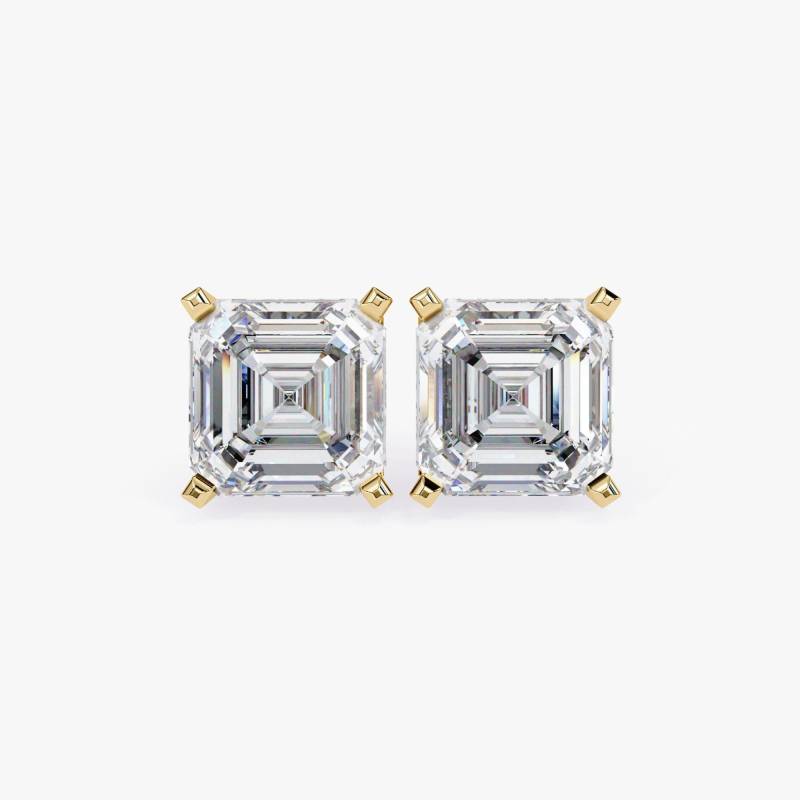 Asscher Cut Lab Grown Diamant 14K Gold Ohrstecker Solitär Geschenk Für Sie Minimalist Studs Zierliche Braut Ohrringe von JewelFrostDiamonds