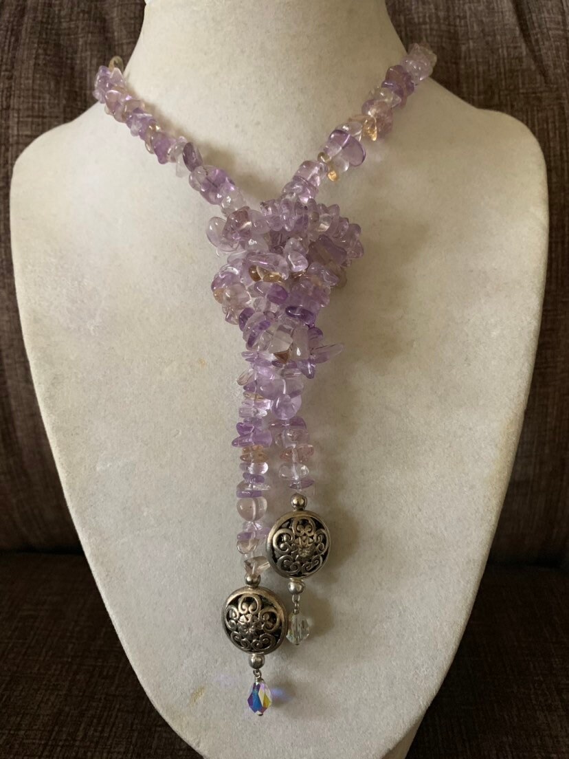 Amethyst Und Citrin Chip Bead 42 Zoll Lariat Halskette Amethyst Und Citrin Chip Bead 42 Zoll Lariat Halskette von JewelGrotto