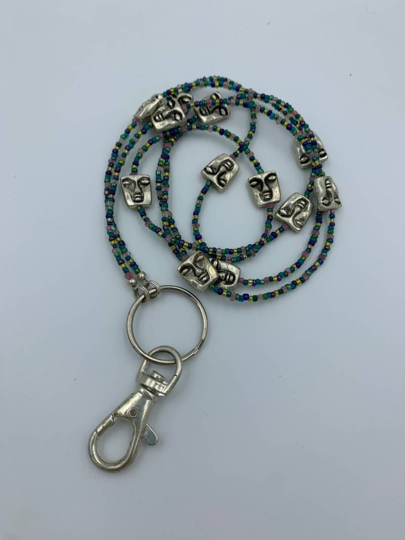 Rocailles Und Edelstahl Perlen 36-Zoll-Lanyard/Ausweishalter Rocailles Und Edelstahl Perlen 36-Zoll-Lanyard/Ausweishalter von JewelGrotto