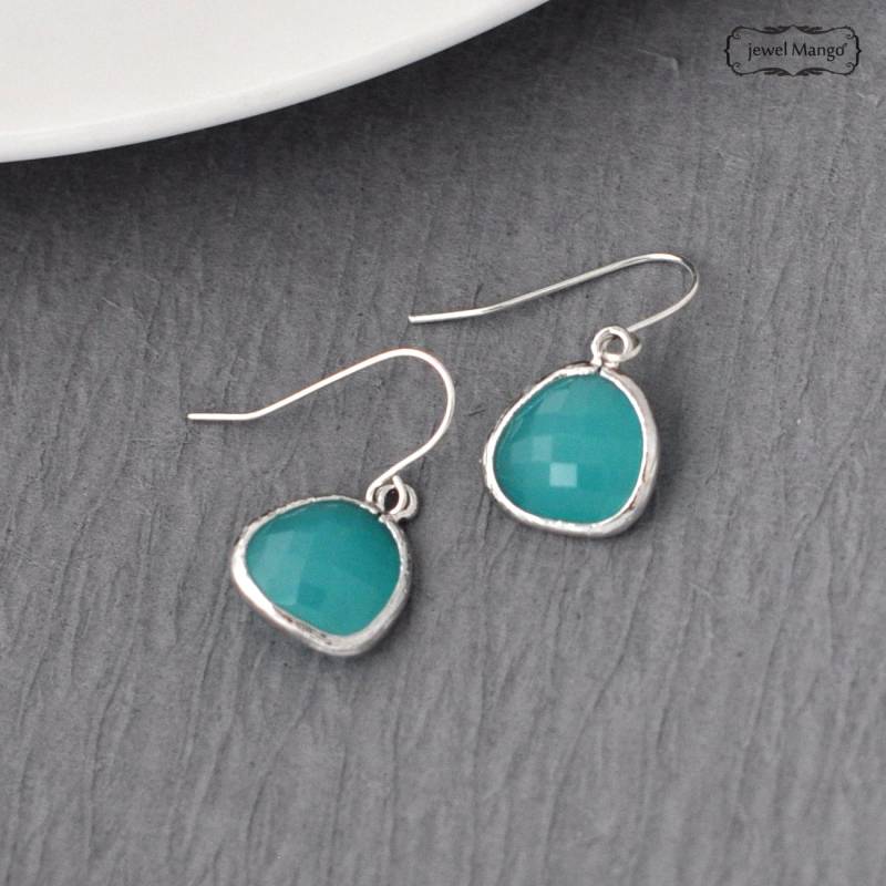 Aqua Blaue Ohrringe, Brautjungfern, Baumeln, Hochzeitsschmuck, Sterling Silber, Brautjungfern Geschenk, Hochzeitsgeschenk, Juwelmango von JewelMango