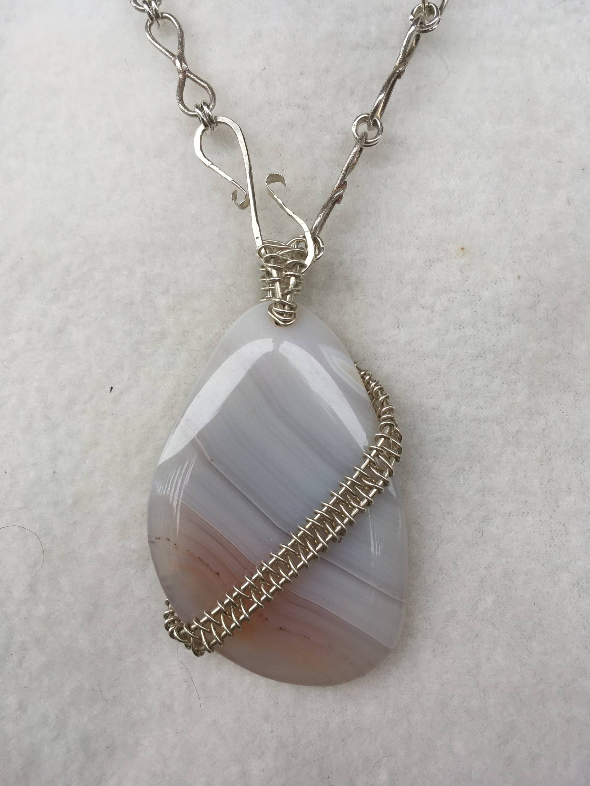 Sterling Silber Und Stein Halskette Sterling Silber Und Stein Halskette von JewelStash