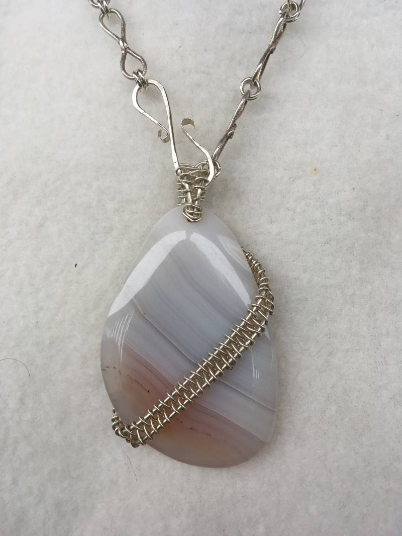 Sterling Silber Und Stein Halskette Sterling Silber Und Stein Halskette von JewelStash