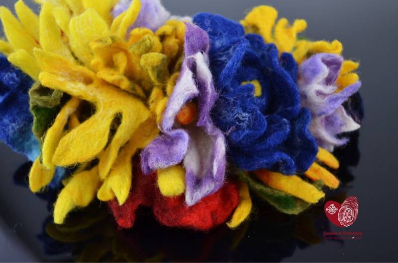 Gelb Rot Blau Multicolor Floral Hairband Einfache Blume Mohn Krone Frau Mädchen Haar Jewerly Filzen Wolle Tiara Mit Perlen Geschenk Für Ihr von Jewelax