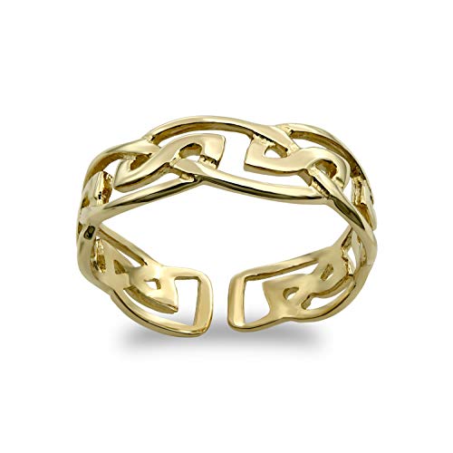 Jewelco flacher Zehenring, 9ct Gelbgold, in filigranem keltischem Design, verstellbar von Jewelco London