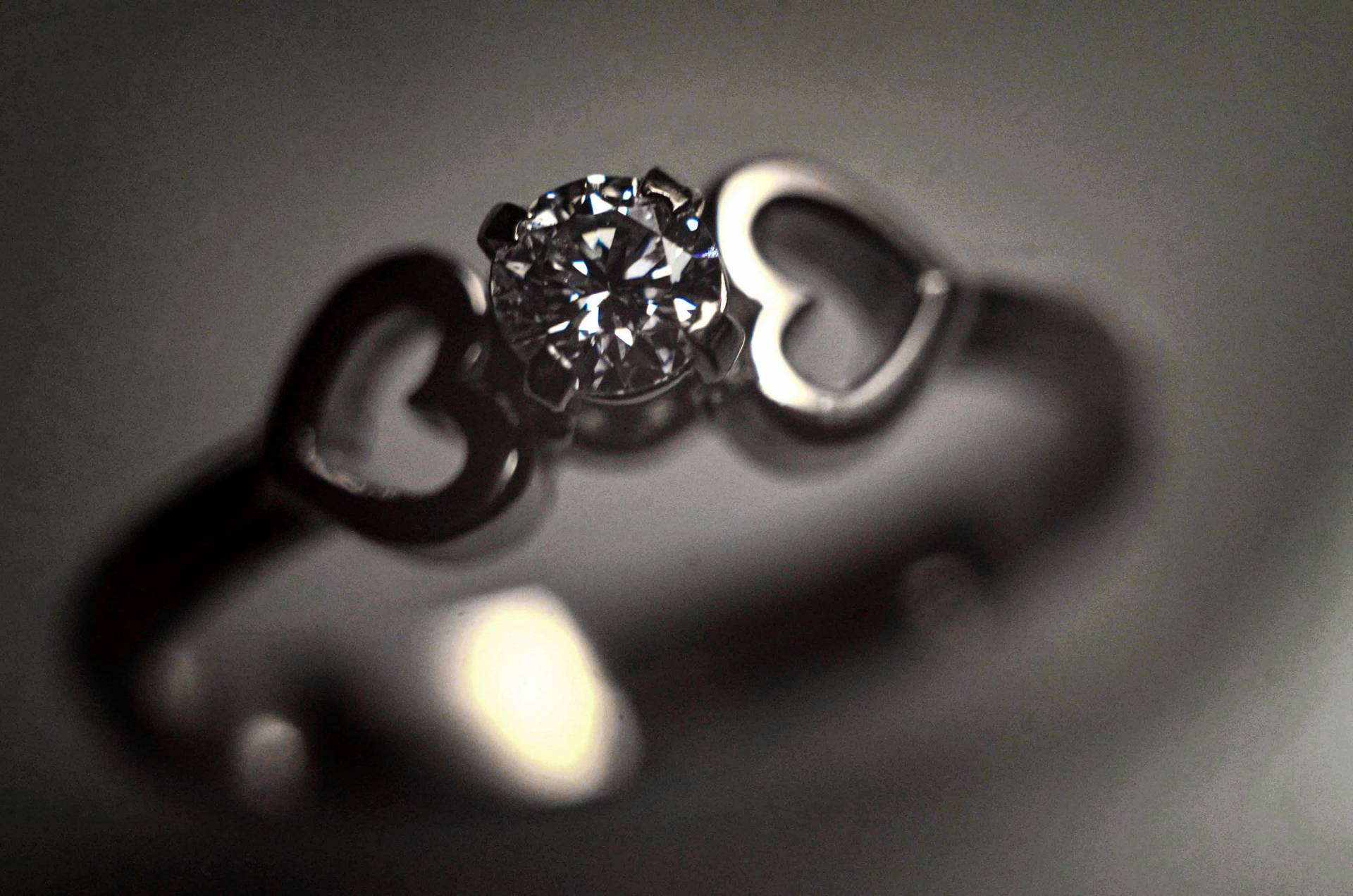 Heart Vintage Silver Ring, Cubic Zirconia Engagement Solitaire Ring. Man Made Diamond Simulants von JeweleganceArt