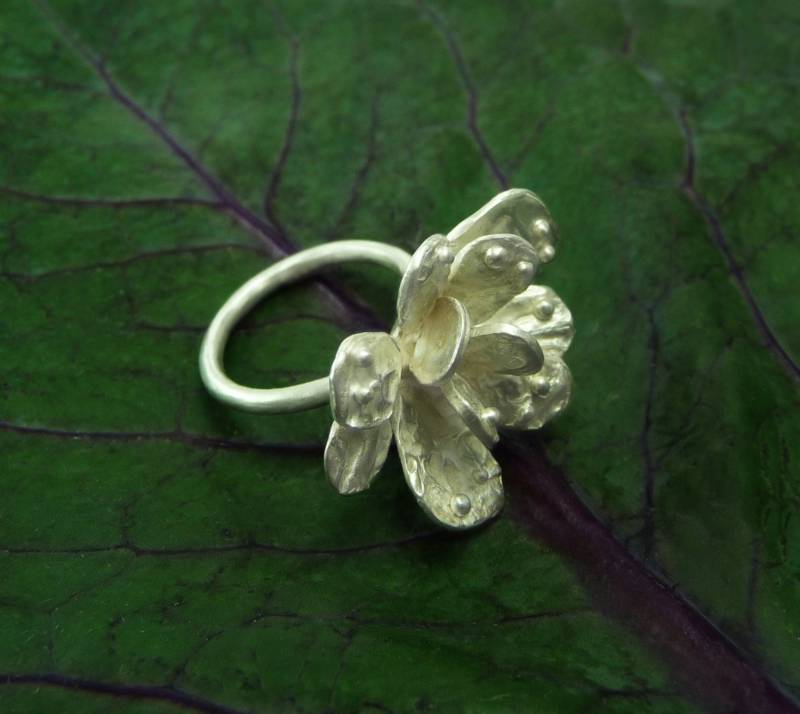 Blumenring, Silberblumenring, Silberring, Geschenk Für Sie, Silber Und Natur, Zarter Schmuck Blumenring, Silberblumenring, Silberring, Geschenk Für Sie, Silber Und Natur, Zarter Schmuck von JewelerSoul