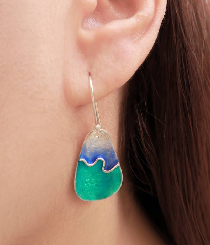 Hellblaue Silberohrringe, Emaille-Ohrringe, Emaille - Und Silberschmuck, Moderne Ohrringe, Türkis - Blauohrringe Hellblaue Silberohrringe, Emaille-Ohrringe, Emaille - Und Silberschmuck, Moderne Ohrringe, Türkis - Blauohrringe von JewelerSoul