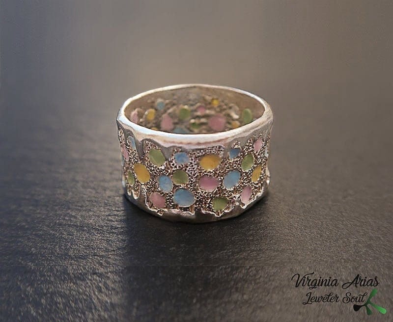 Neuer Pastellfarbener Ring Aus 925Er Silber, Feinsilberring, Handgefertigter Ring, Silberschmuck Von Jewelersoul Neuer Pastellfarbener Ring Aus 925Er Silber, Feinsilberring, Handgefertigter Ring, Silberschmuck Von Jewelersoul von JewelerSoul